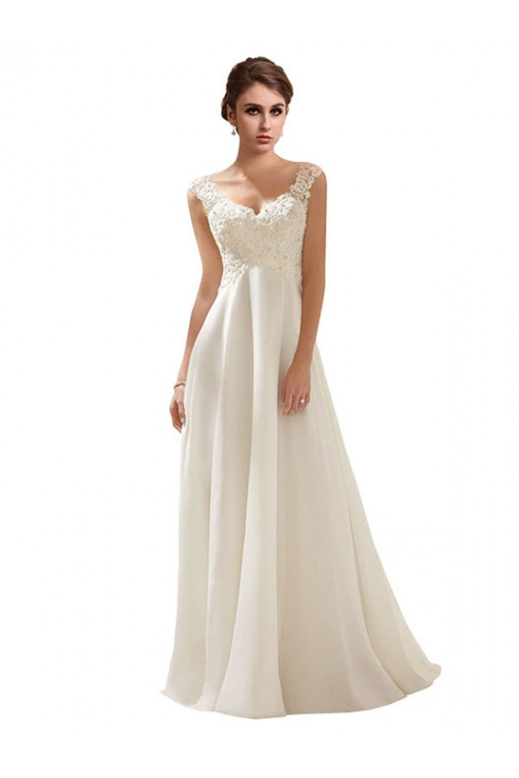 Buy V-Neck Lace Wedding Dress On Chiffon UK