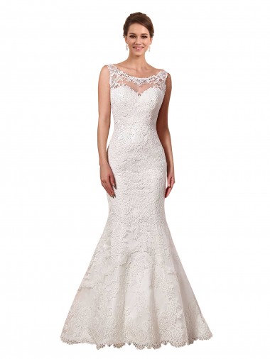 Buy Bateau Illusion Sweetheart Lace Wedding Dress UK