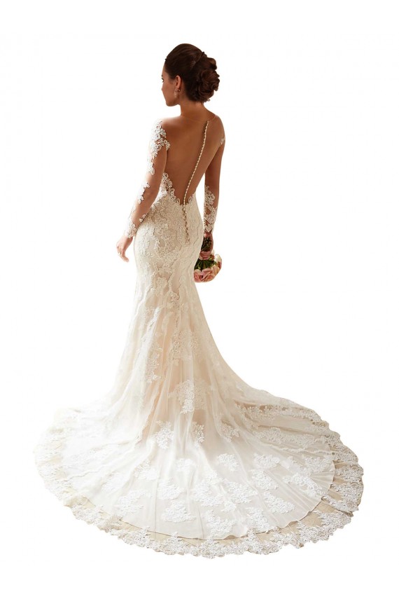 Buy Long Sleeves Maermaid Sweetheart Lace Wedding Dress UK