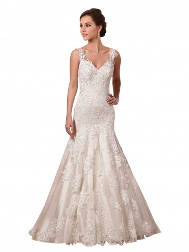 Buy Open Back Mermaid Tulle Wedding Dress with Lace Bodice UK