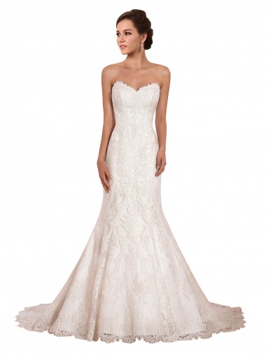 Buy Sweetheart Neckline Sexy Mermaid Lace Wedding Dress UK