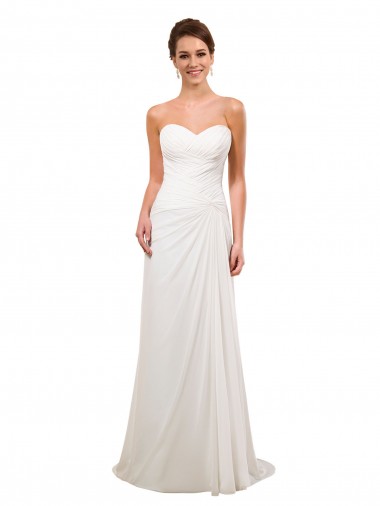 Buy Sweetheart Neckline Chiffon Wedding Dress with Criss-Cross Ruched Bodice UK
