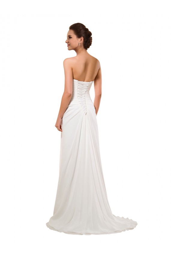 Buy Sweetheart Neckline Chiffon Wedding Dress with Criss-Cross Ruched Bodice UK