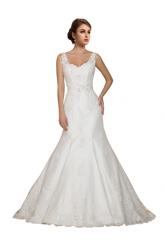 Buy Sweethart V-Neckline Lace Wedding Dress with Shoulder Straps UK