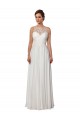 Buy Illusion Neck A-Line Chiffon Beach Wedding Dress with Lace Halter Neckline UK