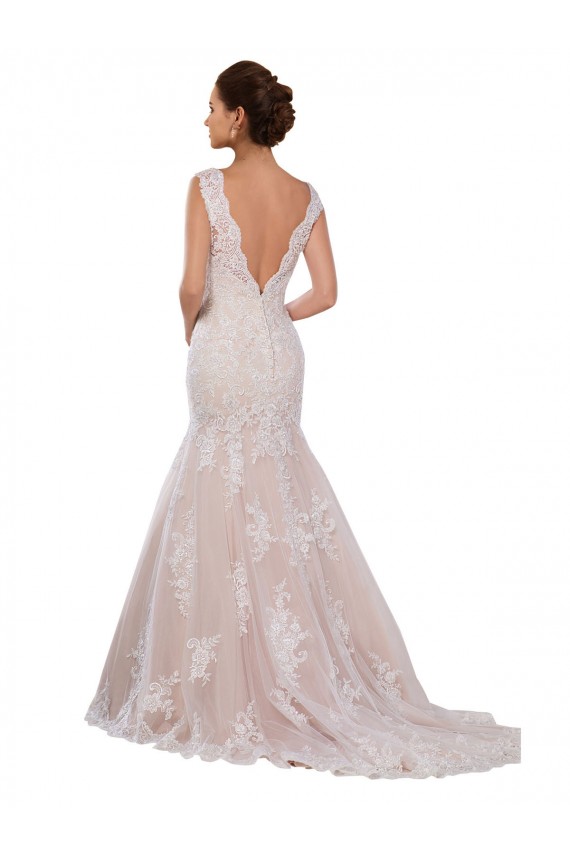 Buy Classic Fit and Flare V-Neck Mermaid Lace Wedding Dress UK