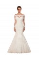 Buy Long Sleeves Mermaid Lace Wedding Dress with Illusion Back UK