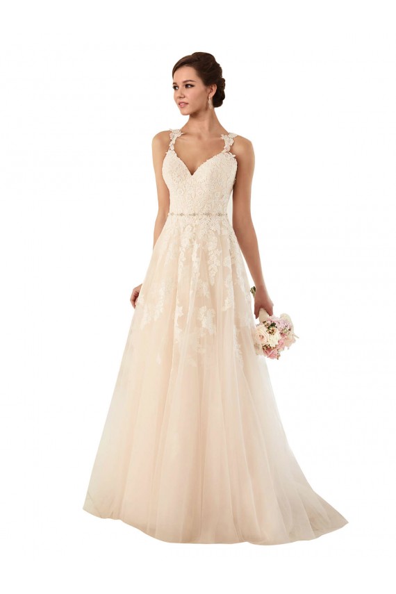 Buy Sweetheart A-Line Tulle Wedding Dress with Lace Illusion Back UK