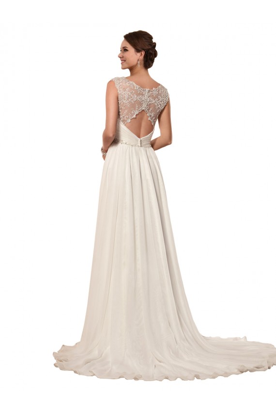 Buy Sweetheart A-Line Chiffon Wedding Dress with Beaded Shoulder Straps UK