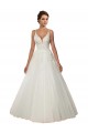 Buy Modern Spaghetti Straps Ball Gown Tulle Wedding Dress with Lace Bodice UK