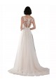 Buy High Lace Neck Illusion Back Tulle Boho Wedding Dress UK