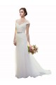 Buy Cap Sleeves Off the Shoulder Ruched Mermaid Tulle Beach Wedding Dress UK