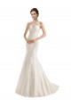 Buy Illusion Neck Mermaid All Over Lace Wedding Dress UK