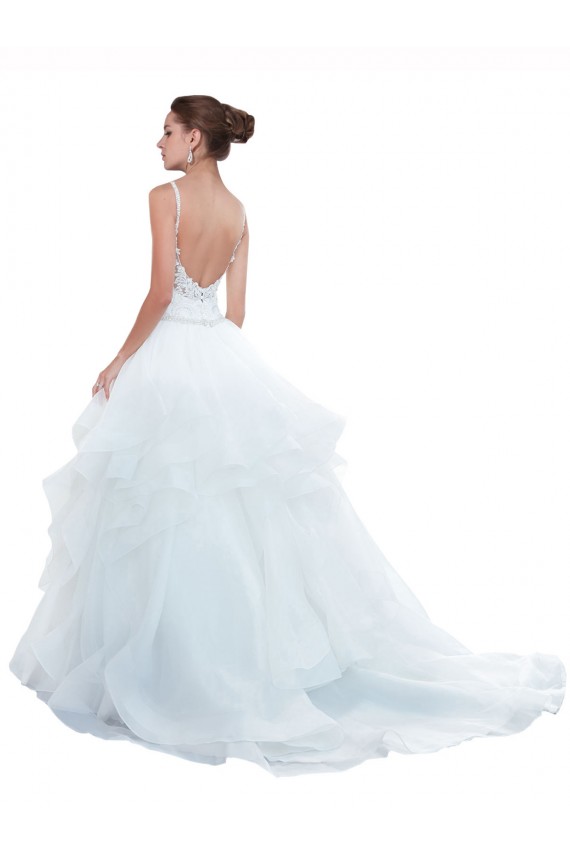 Buy Spaghetti Straps Ball Gown Beach Wedding Dress with Lace Bodice UK