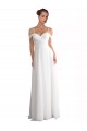 Buy Off the Shoulder A-Line Ruched Chiffon Beach Wedding Dress UK