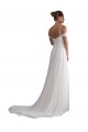 Buy Off the Shoulder A-Line Ruched Chiffon Beach Wedding Dress UK