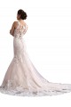 Buy Illusion Neck Fit and Flare Tulle Wedding Dress with All Over Lace UK