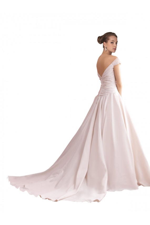 Buy Off the Shoulder Sweetheart Ball Gown Satin Wedding Dress UK