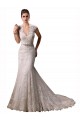 Buy Halter V-Neck Mermaid Lace Wedding Dress with Keyhole Back UK