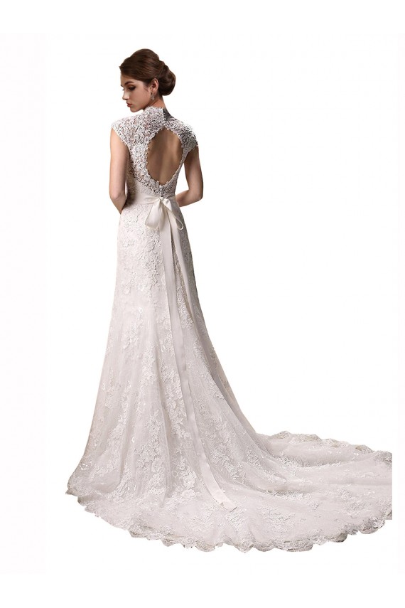 Buy Halter V-Neck Mermaid Lace Wedding Dress with Keyhole Back UK