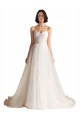 Buy Strapless Sweetheart Lace Bodice A-Line Organza Wedding Dress UK