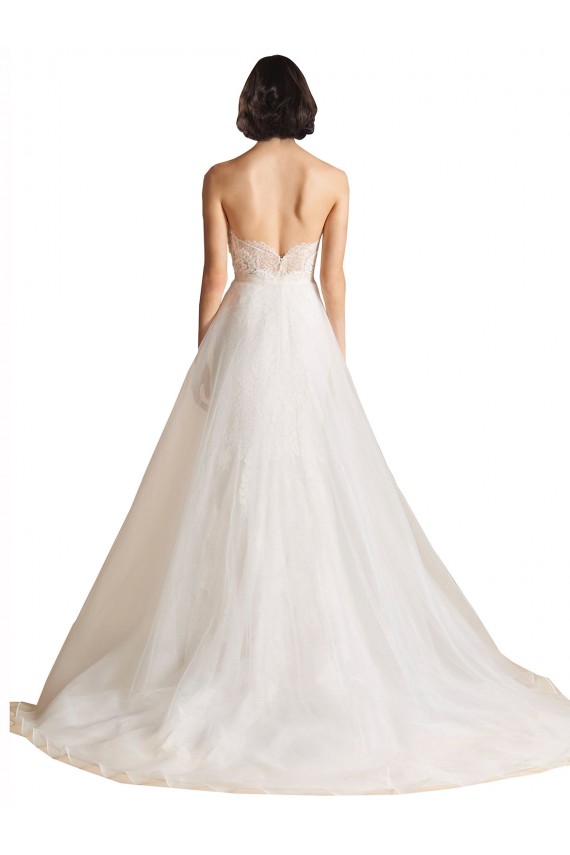 Buy Strapless Sweetheart Lace Bodice A-Line Organza Wedding Dress UK