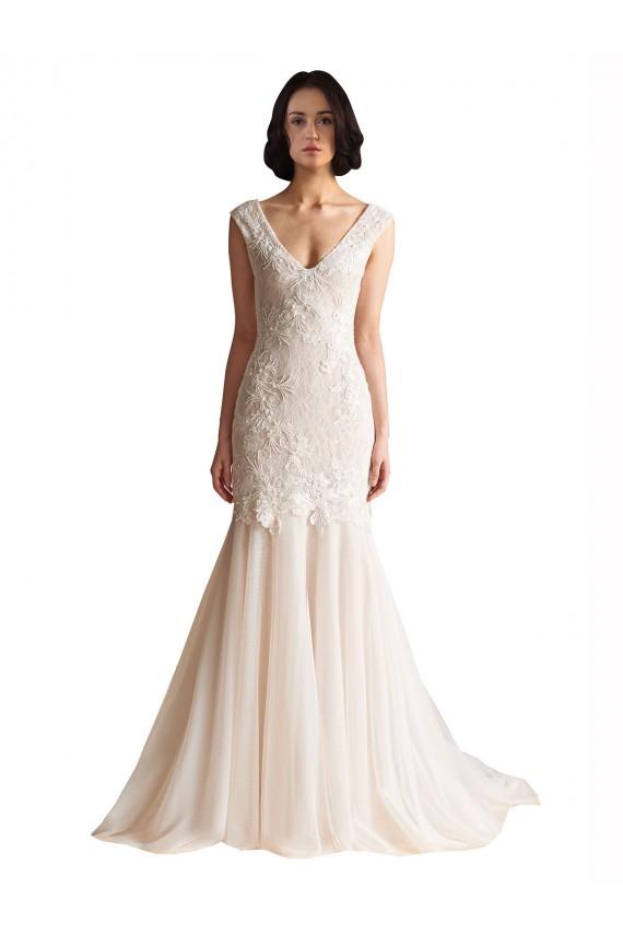 Buy V-Neck Mermaid Tulle Wedding Dress UK