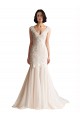 Buy V-Neck Mermaid Tulle Wedding Dress UK