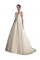 Buy Illusion Neck A-Line Tulle Wedding Dress UK