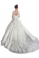 Buy Long Sleeves Illusion Neck A-Line Satin Wedding Dress with Lace Bodice UK