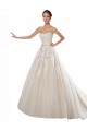 Buy Strapless Ball Gown Tulle Wedding Dress with Lace Cascades UK
