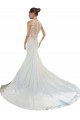 Buy Sweetheart Mermaid Satin Beach Wedding Dress with Illusion Lace Back UK