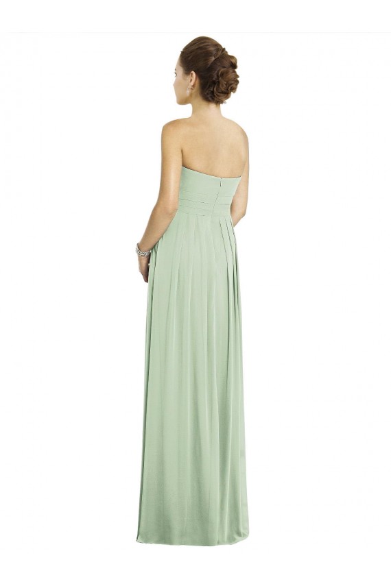 Buy Full Length Strapless Chiffon Bridesmaid Dress with Sweetheart Neckline UK