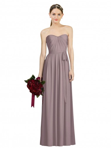 Buy Sweetheart Neckline Long Full Length Chiffon Bridesmaid Dress UK