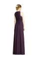 Buy Long Chiffon V-Neck Bridesmaid Dress with Shirred Bodice UK