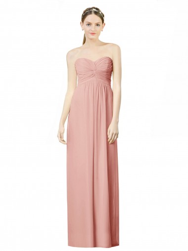 Buy Long Chiffon Sweetheart Bridesmaid Dress with Twist Bodice UK