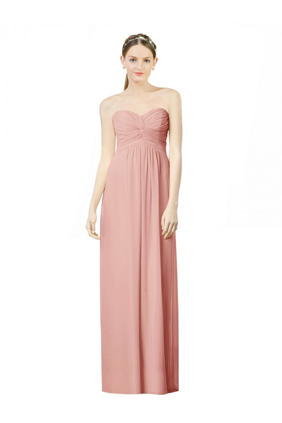 Buy Long Chiffon Sweetheart Bridesmaid Dress with Twist Bodice UK