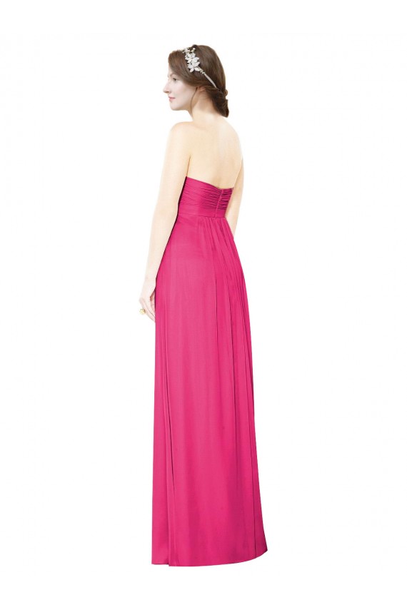 Buy Full Length Strapless Long Chiffon Dress with Waistband UK