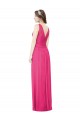 Buy Sleeveless V-Neck Long Chiffon Bridesmaid Dress with V-Back UK