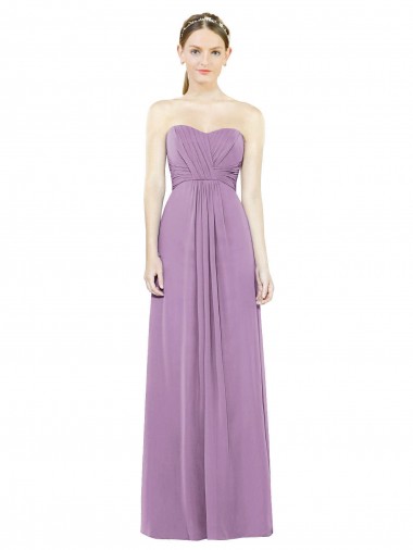 Buy Sweetheart Neckline Strapless Chiffon Bridesmaid Dress with Wrap Pleat UK