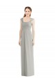 Buy Full Length Lux Chiffon Dress with Draped Bodice And Shirred Straps UK