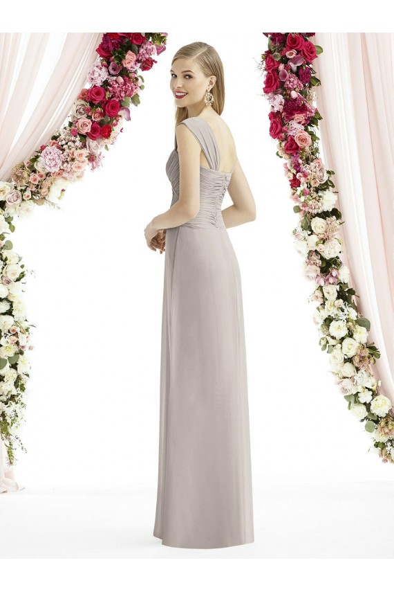 Buy Full Length Lux Chiffon Dress with Draped Bodice And Shirred Straps UK
