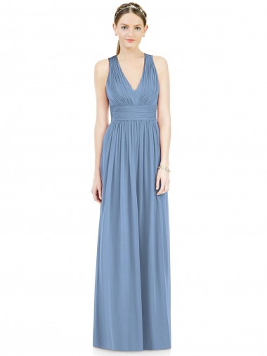 Buy Sleeveless Cross Strap Back Chiffon Bridesmaid Dress UK