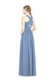 Buy Sleeveless Cross Strap Back Chiffon Bridesmaid Dress UK