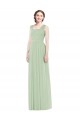 Buy Sleeveless Chiffon Long Bridesmaid Dress with Shoulder Straps UK