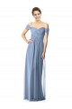 Buy Off the Shoulder Chiffon Bridesmaid Dress with Draped Bodice UK