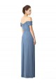 Buy Off the Shoulder Chiffon Bridesmaid Dress with Draped Bodice UK