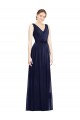 Buy Full-Length V-Neck Lux Chiffon Bridesmaid Dress with V-Back UK