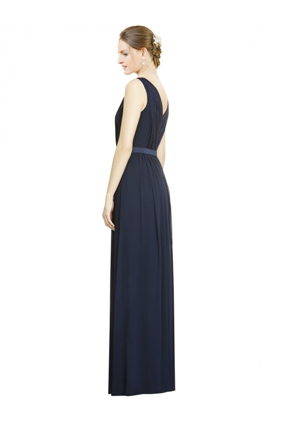 Buy Full-Length V-Neck Lux Chiffon Bridesmaid Dress with V-Back UK