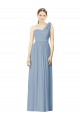 Buy Flower Shoulder Draped One Shoulder Chiffon Bridesmaid Dress UK